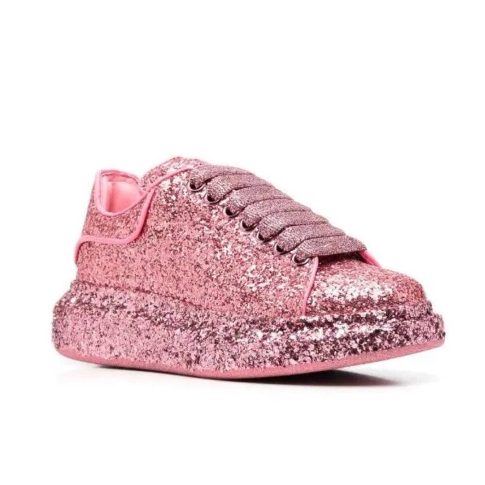 NEW Alexander McQueen Oversized Sneaker in Pink Glitter For Women's Size 36